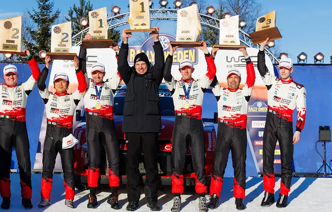 TOYOTA GAZOO Racing Kuasai Semua Podium Reli Swedia, Kedua Kalinya di Ajang WRC 2026